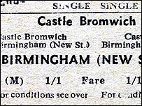 Old rail ticket