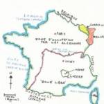 Sketch map of France during WW2 showing the location of Mende, Lozere and the Demarcation Zone (Sketch by the author) Sketch map of France during WW2 showing the location of Mende, Lozere and the Demarcation Zone (Sketch by the author)