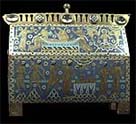 Photograph showing a casket belonging to the Abbot of Peterboroug