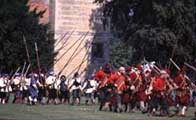 Photograph showing a Civil War re-enactment