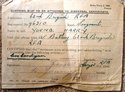 Clothing certificate on demob of Harry Young 1919
