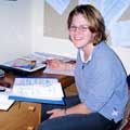 Kirsty hard at work at her desk