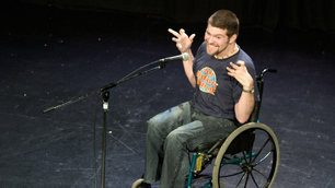 Laurence on stage