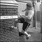 Practicing Parkour.