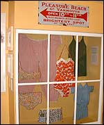 A display of swimsuits.
