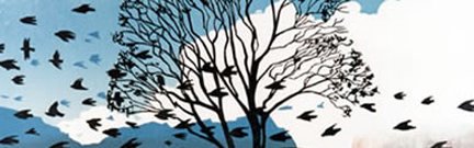 Painting of crows