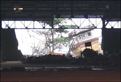 Wrecked boat