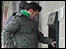 Student at university cash machine
