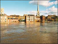 Flooded town