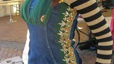 Green denim tube...