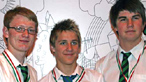 Chris, Luke ac Andrew o Ysgol Gyfun Ystalyfera