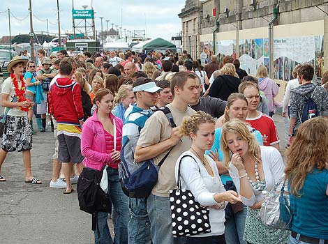 Crowd waiting