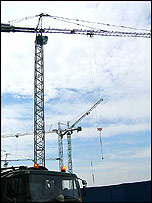 Crane and van