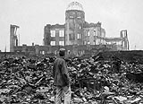 Ruins of the Hiroshima Museum of Science and Technology in June 1947