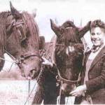 Marguerite France Dommen and horses. Marguerite France Dommen and horses.