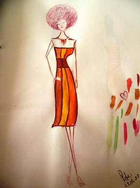 Warm colour dress