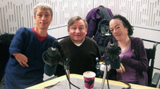 Mat, Liz and Simon in the studio