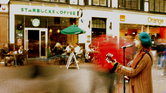 Busker at rush...