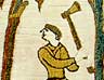 Felling trees to build boats for William's invasion of England