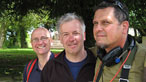 Derek Brockway with Radio Wales team