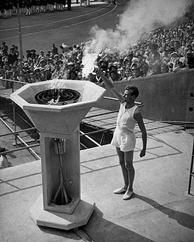 The Wembley cauldron is lit