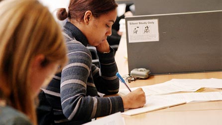 A student studying