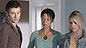 The Doctor, Rose and Trish.