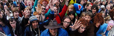 A crowd of people
