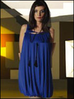 girl in blue dress