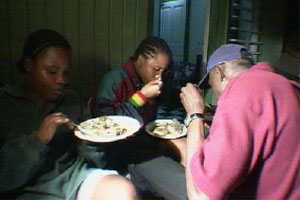 Mervin cooks a goat