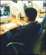 Man on computer 