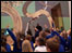 The pupils look at work by DJ Simpson