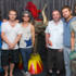 Take That, Chris and Dave and the Circus Tour elephant pose for a 'formal' shot. 