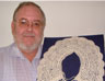 Leslie Lowes with a lace collar made by a sister of his grandfather, Willie Lowes, who brought up his five sisters and one brother from the age of 16