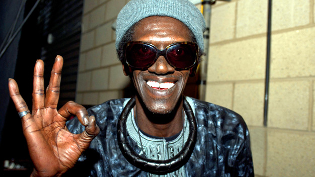 Cheikh Lo and band live at the Old Fruitmarket. Photo by Louis Decarlo.
