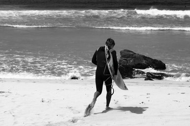 Surfer and the sand