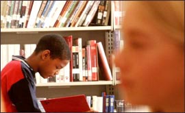 boy reads book