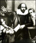 An etching of Shakespeare