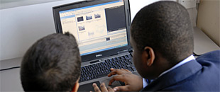 Students working