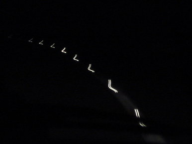 Cats eyes at night