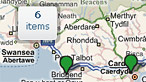 Map of south Wales
