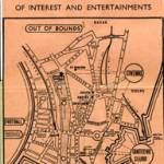 Map of Bombay showing places of interest and entertainment.  This was enclosed in the 'welcome to Bombay' booklet that my Father received in 1943.