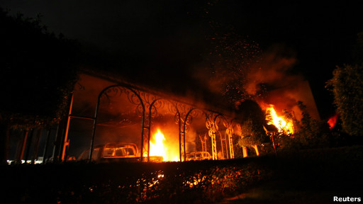 Konsulat AS di Benghazi dibakar