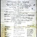 The programme for "Now or Never", a production at the Marlborough Theatre.  I believe my mother, Audrey Brown, would have been to see it.