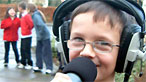 Boy with large headphones