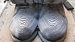 Image showing the miner's boots of the new Six Bells Miners' Memorial