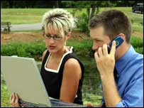 Working in the park