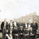 Wartime 1941 Flat Roof Bowling Club at Edger Allen & Co., Tinsley, Sheffield A.E. Hoyland shown 2nd right Wartime 1941 Flat Roof Bowling Club at Edger Allen & Co., Tinsley, Sheffield A.E. Hoyland shown 2nd right
