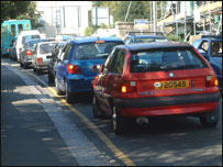 Rush hour traffic.