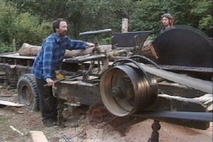 Chris chops wood